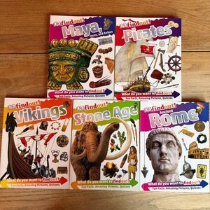 DK‎ Find Out History Book Set Maya Pirates Vikings Stone Age Ancient Rome